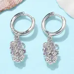 Brass Cubic Zirconia Hoop Earrings