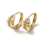 Brass Micro Pave Cubic Zirconia Hoop Earring