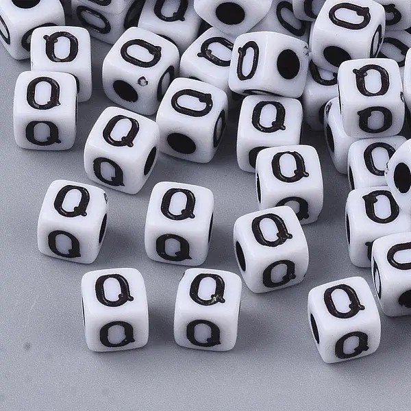 White Opaque Acrylic Beads