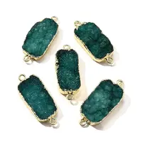 Natural Dyed Quartz Crystal Links Connector Charms