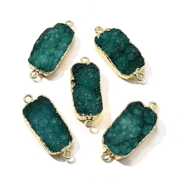 Natural Dyed Quartz Crystal Links Connector Charms