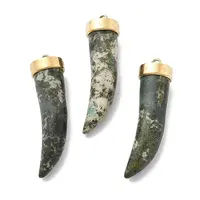 Natural Unakite Horn Pendants