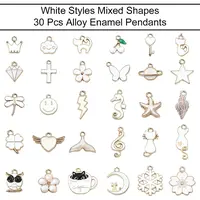30Pcs 30 Styles Alloy Enamel Charms