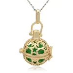 Golden Tone Brass Hollow Round Cage Pendants