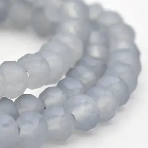 Pearl Luster Plated Faceted Rondelle Glass Beads Strands