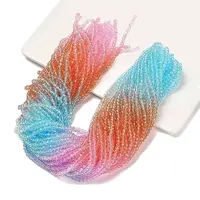 Transparent Painted Glass Beads Strands