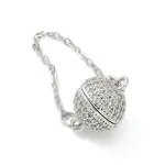 Brass Micro Pave Clear Cubic Zirconia Magnetic Clasps