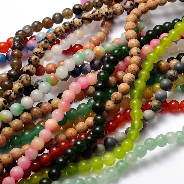 Dyed Natural White Jade Beads Strands