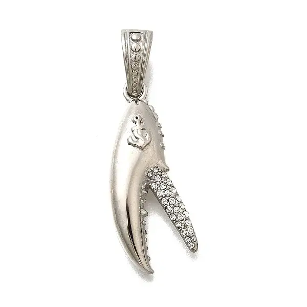 316L Stainless Steel Micro Pave Clear Cubic Zirconia Pendants