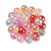 UV Plating Transparent Rainbow Iridescent Acrylic Beads
