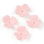 3-Petal Spray Painted Acrylic Bead Caps