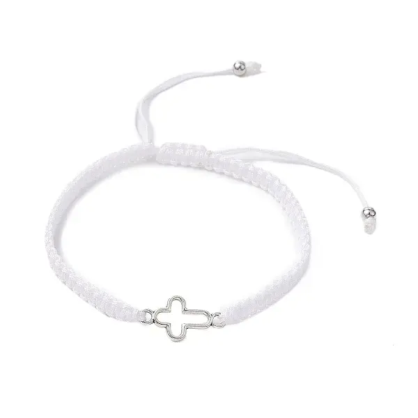 Cross Alloy Connector Charms Braided Bracelets