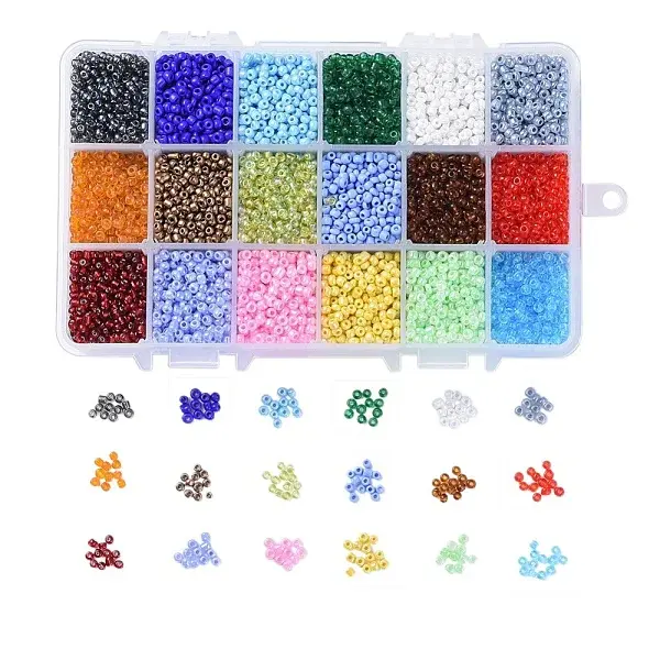 18 Colors Glass Seed Beads