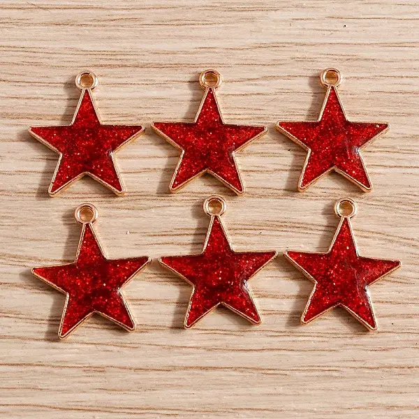 Glitter Alloy Enamel Pendants