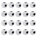 30Pcs 2 Style Cube Food Grade Eco-Friendly Silicone Beads