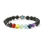 Chakra Jewelry Natural Lava Rock Bead Stretch Bracelets