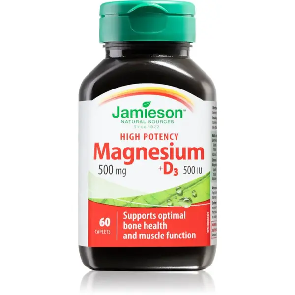 Jamieson Magnesium 500 mg + D3 500 UI tablety pro podporu činnosti nervové soustavy 60 tbl