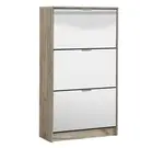 Výklopný botník 3-dvířkový se zrcadlem vincent - dub šedý