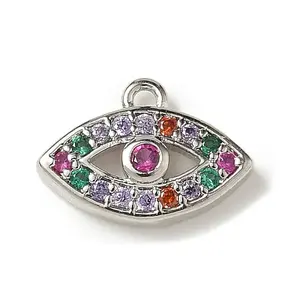 Brass Micro Pave Cubic Zirconia Charms