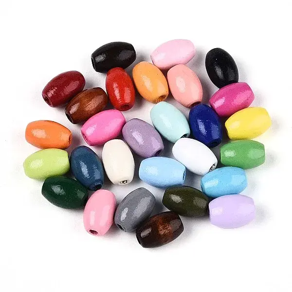 Spray Painted Schima Wood Beads