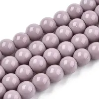Opaque Solid Color Glass Beads Strands