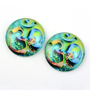 Yoga Theme Glass Cabochons