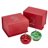 2Pcs 2 Colors Apple Glass Home Ornaments