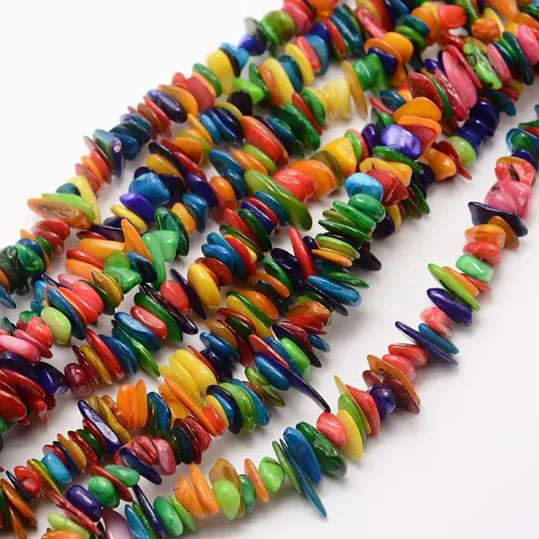 Dyed Chip Natural Freshwater Shell Beads Strands