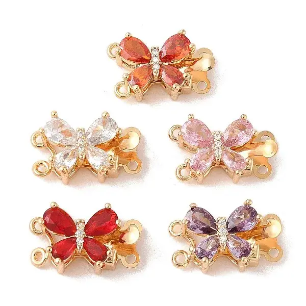 Golden Brass Micro Pave Cubic Zirconia Box Clasps