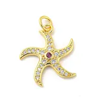 Brass Micro Pave Cubic Zirconia Pendants