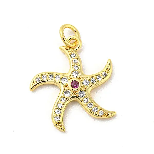 Brass Micro Pave Cubic Zirconia Pendants