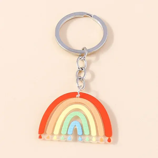 Acrylic Rainbow Pendant Keychain