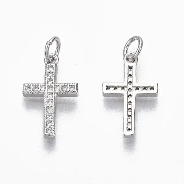 Brass Micro Pave Cubic Zirconia Charms