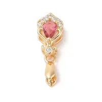 Golden Brass Micro Pave Clear Cubic Zirconia Ice Pick Pinch Bails