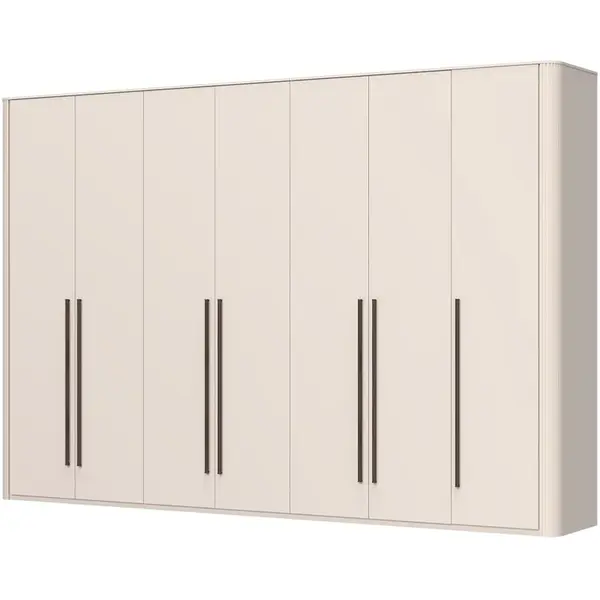 Sedmidveřová šatní skříň s osvětlením renfri - kašmír