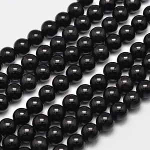 Natural Eyeless Obsidian Beads Strands