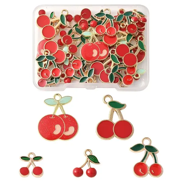 38Pcs Alloy Enamel Pendants