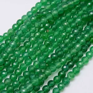 Natural Green Onyx Agate Beads Strands