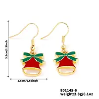 Christmas Theme Brass Dangle Earrings
