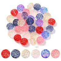 35Pcs Transparent Spray Painted Glass Beads
