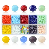 10 Grids 10 Styles Opaque Solid Color Glass Beads Strands