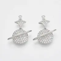 Brass Micro Pave Cubic Zirconia Pendants