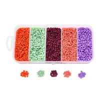 90G 5 Colors 12/0 Baking Paint Glass Seed Beads