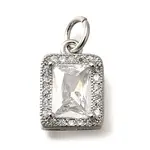 Brass Micro Pave Cubic Zirconia Pendants