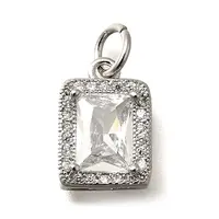 Brass Micro Pave Cubic Zirconia Pendants