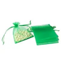100Pcs Rectangle Organza DIY Craft Drawstring Bags