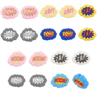 18Pcs 9 Style Cloud with Word Food Grade Eco-Friendly Silicone Focal Beads