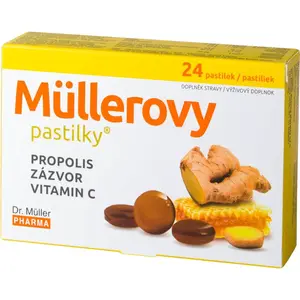 Dr. Müller Müllerovy pastilky® propolis, zázvor a vitamín C pastilky na podporu imunitného systému 24 ks