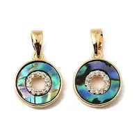 Brass Micro Pave Clear Cubic Zirconia Charms