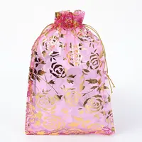 Rose Printed Organza Bags